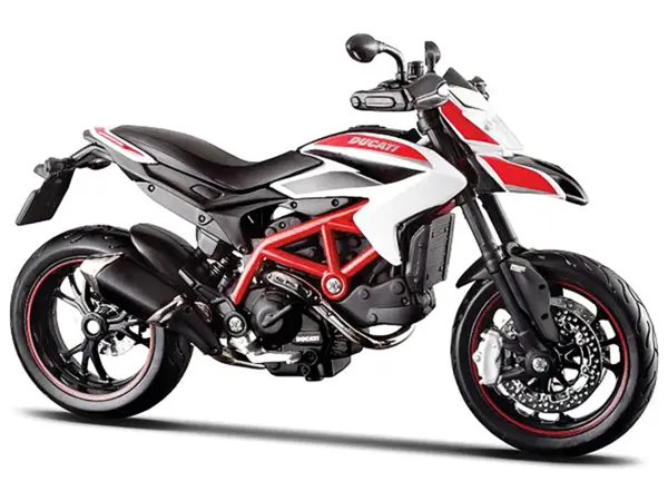 2013 Ducati Hypermotard SP White with Black and Red Stripes 1/12 Diecast Motorcycle Model by Maisto #2
