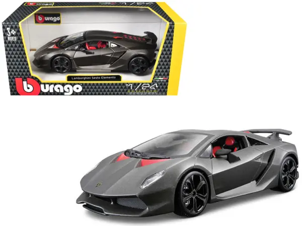 Lamborghini Sesto Elemento Matt Grey 1/24 Diecast Car Model by Bburago #1