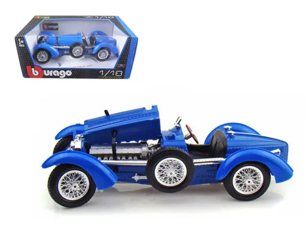 1934 Bugatti Type 59 Blue 1/18 Diecast Model Car by Bburago #1