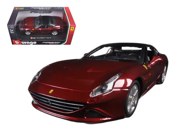 Ferrari California T Burgundy Closed Top 1/24 Diecast Model Car by Bburago #1