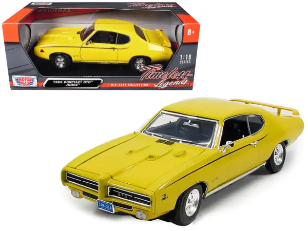 1969 Pontiac GTO Judge Yellow 1/18 Diecast Model Car by Motormax #1