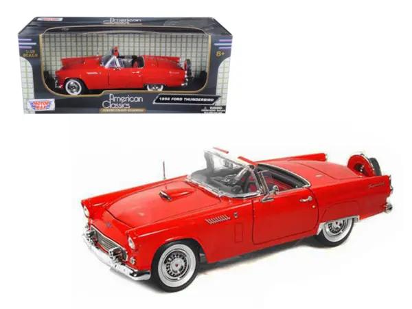 1956 Ford Thunderbird Red 1/18 Diecast Model Car by Motormax #1