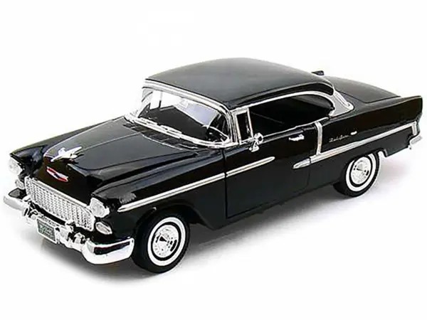 1955 Chevrolet Bel Air Hard Top Black 1/18 Diecast Car Model by Motormax #2