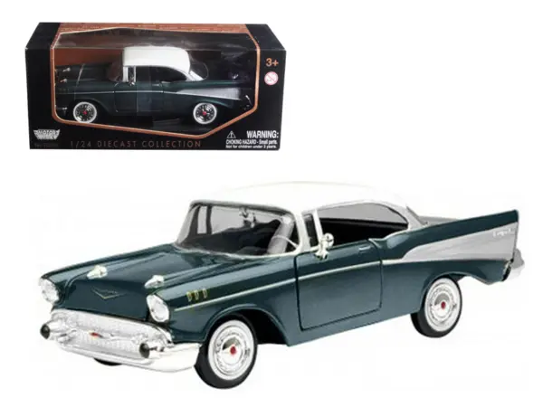 1957 Chevrolet Bel Air Green 1/24 Diecast Model Car by Motormax #1