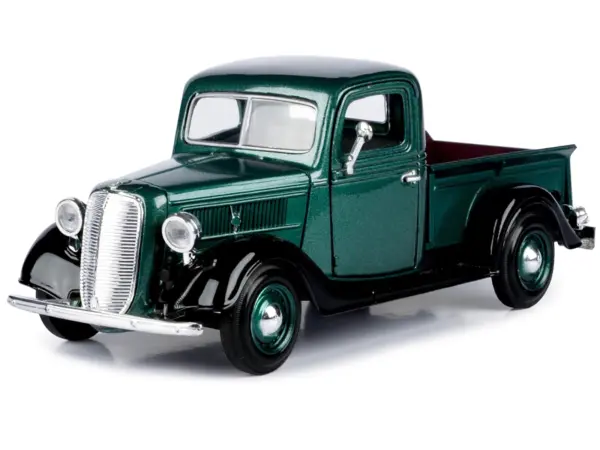 1937 Ford Pickup Truck Green and Black 1/24 Diecast Model Car by Motormax #2