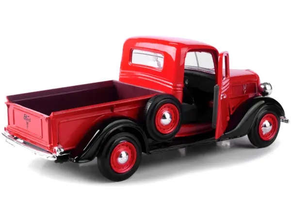 1937 Ford Pickup Truck Red and Black 1/24 Diecast Model Car by Motormax #3