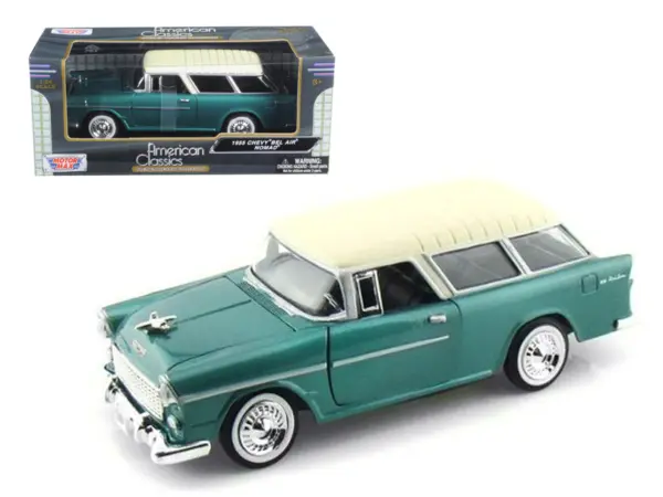 1955 Chevrolet Nomad Green 1/24 Diecast Model Car by Motormax #1