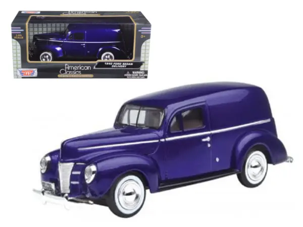 1940 Ford Sedan Delivery Purple Metallic 1/24 Diecast Model Car by Motormax #1