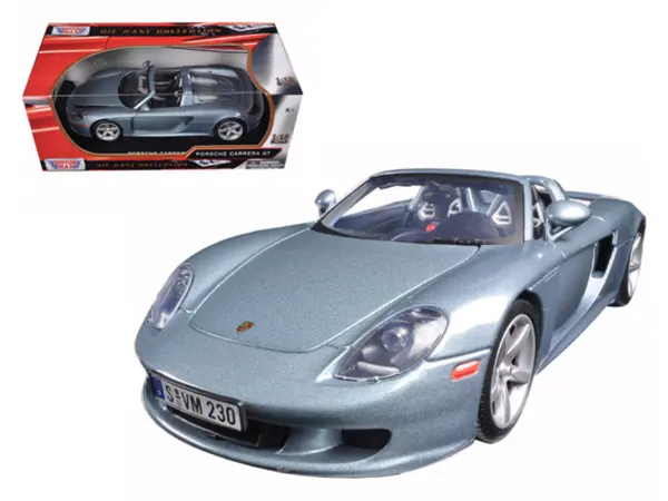 Porsche Carrera GT Silver with Black Interior 1/18 Diecast Model Car by Motormax #1