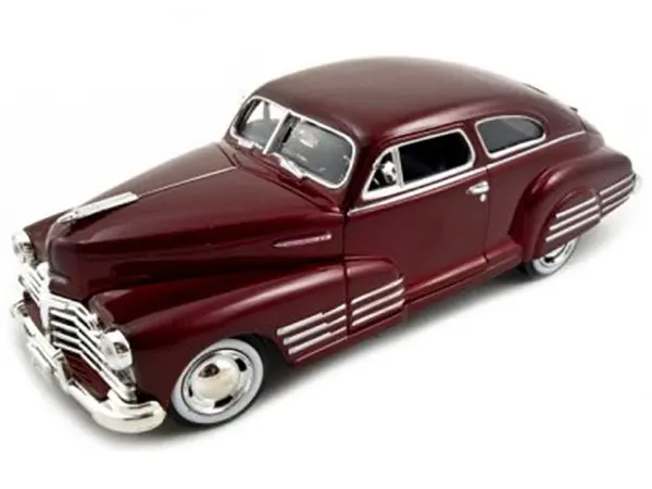 1948 Chevrolet Aerosedan Fleetline Dark Red Metallic 1/24 Diecast Model Car by Motormax #2