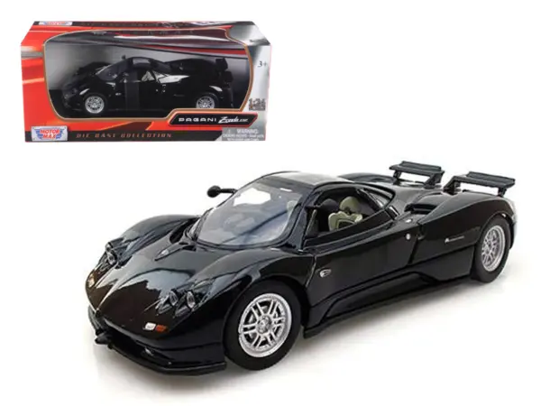 Pagani Zonda C12 Black 1/24 Diecast Car Model by Motormax #1