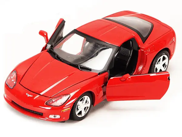 2005 Chevrolet Corvette C6 Coupe Red 1/24 Diecast Model Car by Motormax #2