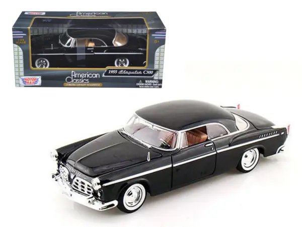 1955 Chrysler C300 Black 1/24 Diecast Model Car by Motormax #1