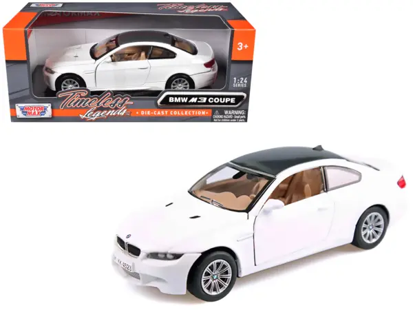 BMW M3 E92 Coupe White 1/24 Diecast Model Car by Motormax #1