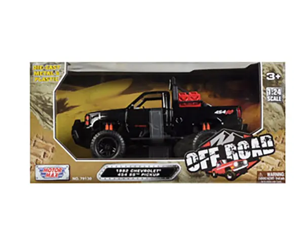 1992 Chevrolet 454 SS Pickup Truck Off Road Black 1/24 Diecast Model by Motormax #3