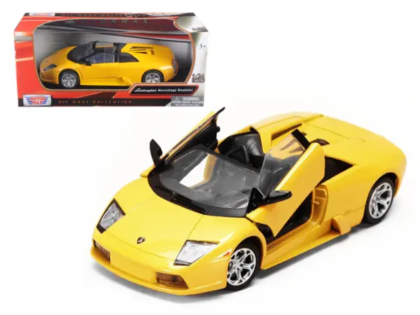 Lamborghini Murcielago Roadster Yellow Metallic 1/24 Diecast Model Car by Motormax #1