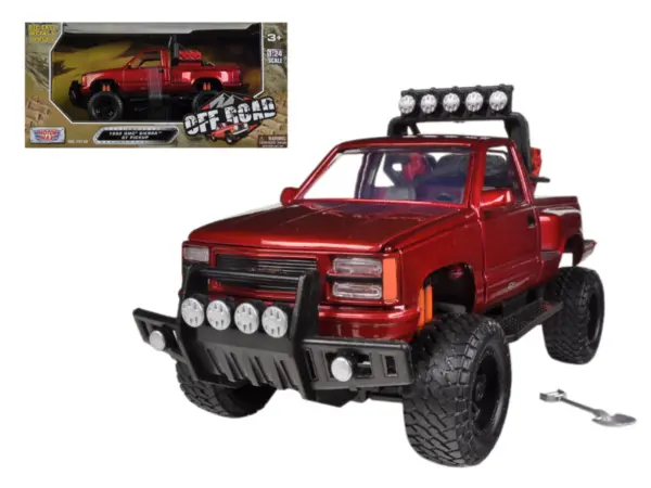 1992 GMC Sierra GT Pickup Truck Off Road Red 1/24 Diecast Model by Motormax #1