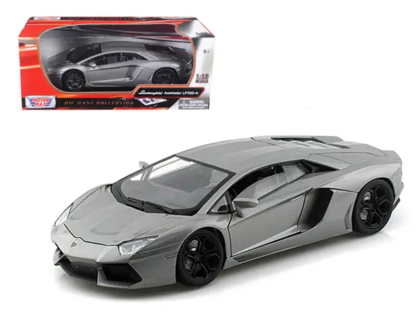 Lamborghini Aventador LP700-4 Gray Metallic 1/18 Diecast Model Car by Motormax #1