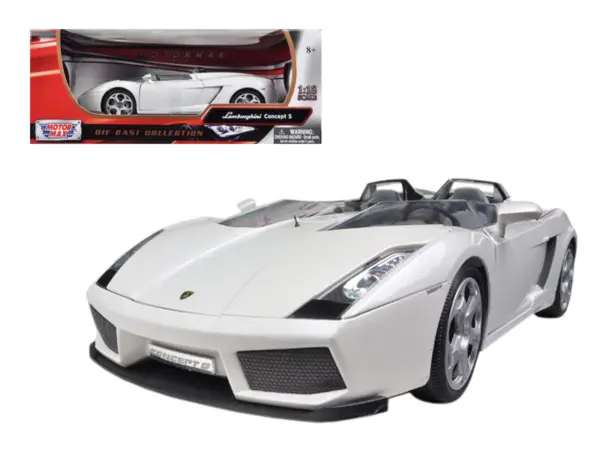 Lamborghini Concept S Pearl White 1/18 Diecast Car Model by Motormax #1