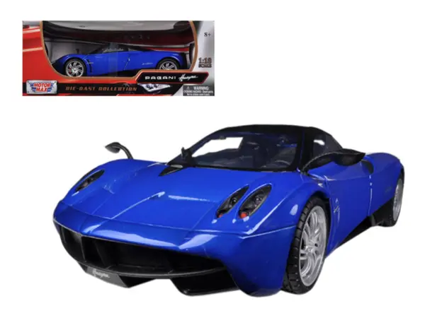 Pagani Huayra Blue with Black Top 1/18 Diecast Model Car by Motormax #1