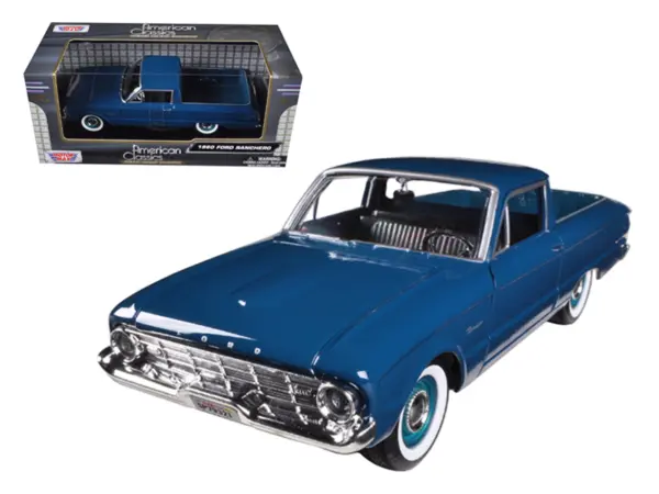 1960 Ford Falcon Ranchero Pickup Blue 1/24 Diecast Model Car by Motormax #1
