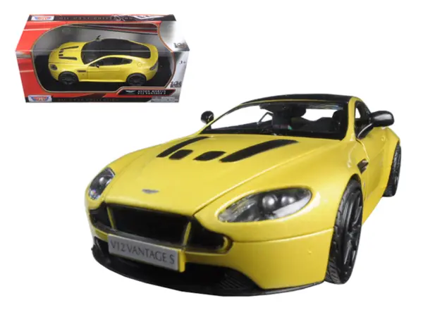 Aston Martin Vantage S V12 Yellow 1/24 Diecast Model Car by Motormax #1