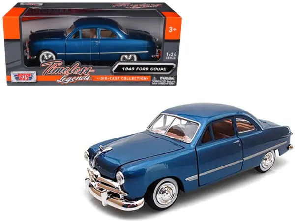 1949 Ford Coupe Blue 1/24 Diecast Model Car by Motormax #1
