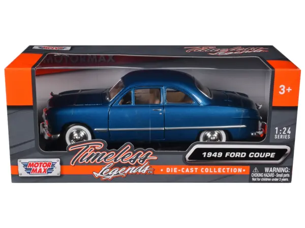 1949 Ford Coupe Blue 1/24 Diecast Model Car by Motormax #3