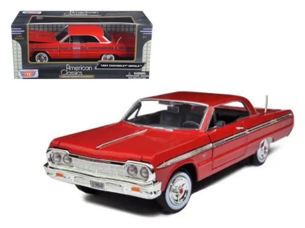 1964 Chevrolet Impala Red 1/24 Diecast Model Car by Motormax #1