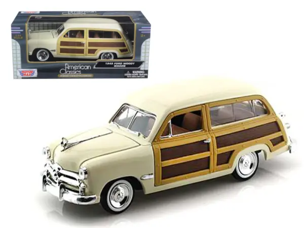 1949 Ford Woody Wagon Beige 1/24 Diecast Model Car by Motormax #1