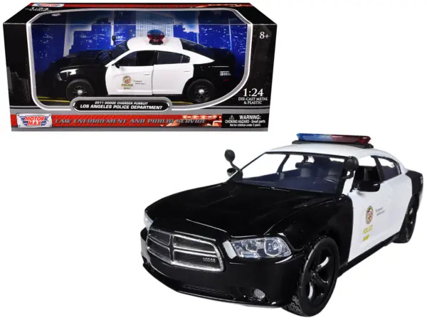 2011 Dodge Charger Pursuit LAPD Los Angeles Police Department Car 1/24 Diecast Car Model by Motormax #1