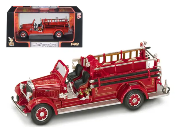 1935 Mack Type 75BX Fire Engine Red 1/43 Diecast Model Car by Road Signature #1