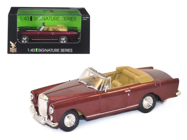 1961 Bentley Continental S2 Park Ward DHC Convertible Burgundy 1/43 Diecast Car Model by Road Signature #1