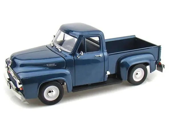 1953 Ford F-100 Pickup Dark Blue 1/18 Diecast Model Car by Road Signature #2