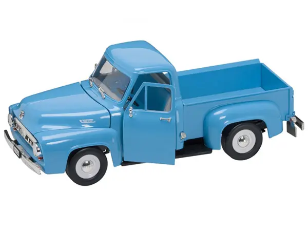 1953 Ford F-100 Pickup Truck Light Blue 1/18 Diecast Model Car by Road Signature #2
