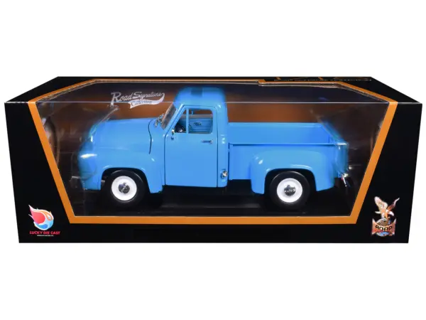 1953 Ford F-100 Pickup Truck Light Blue 1/18 Diecast Model Car by Road Signature #3