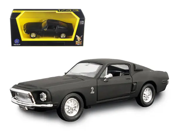 1968 Ford Mustang Shelby GT500 KR Matt Black 1/43 Diecast Model Car by Road Signature #1