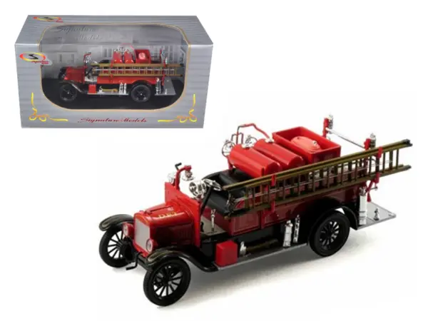 1926 Ford Model T Fire Engine Red and Black 1/32 Diecast Model by Signature Models #1