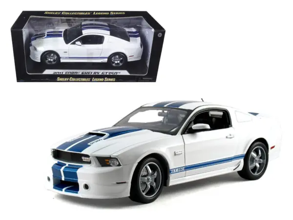 2011 Ford Shelby Mustang GT350 White 1/18 Diecast Model Car by Shelby Collectibles #1