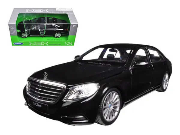 Mercedes Benz S Class with Sunroof Black "NEX Models" 1/24 Diecast Model Car by Welly #1