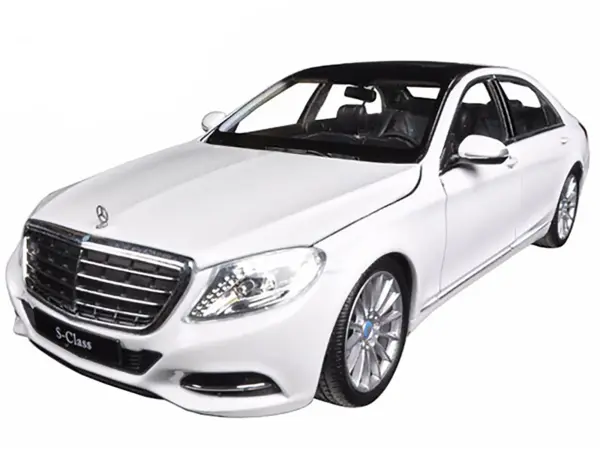 Mercedes Benz S Class with Sunroof White "NEX Models" 1/24 Diecast Model Car by Welly #2