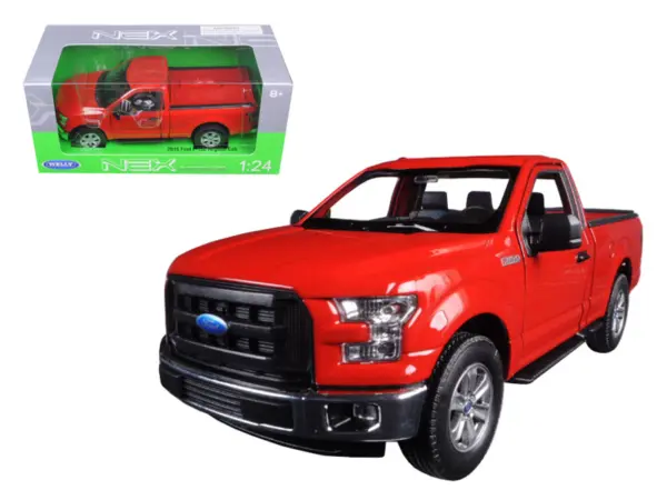 2015 Ford F-150 Regular Cab Pickup Truck Red 1/24-1/27 Diecast Model Car by Welly #1