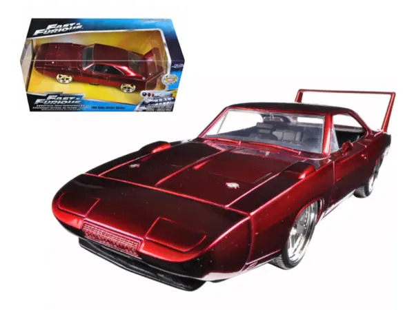 1969 Dodge Charger Daytona Red "Fast & Furious 7" (2015) Movie 1/24 Diecast Model Car by Jada #1