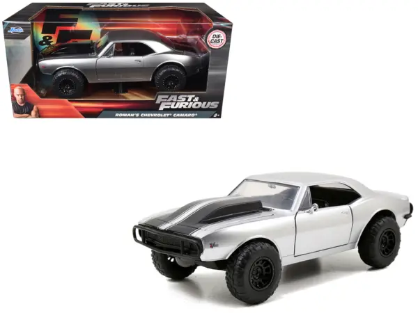 Roman's Chevrolet Camaro Z/28 Silver "Fast & Furious 7" Movie 1/24 Diecast Model Car by Jada #1