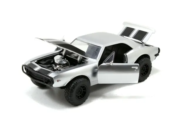 Roman's Chevrolet Camaro Z/28 Silver "Fast & Furious 7" Movie 1/24 Diecast Model Car by Jada #3