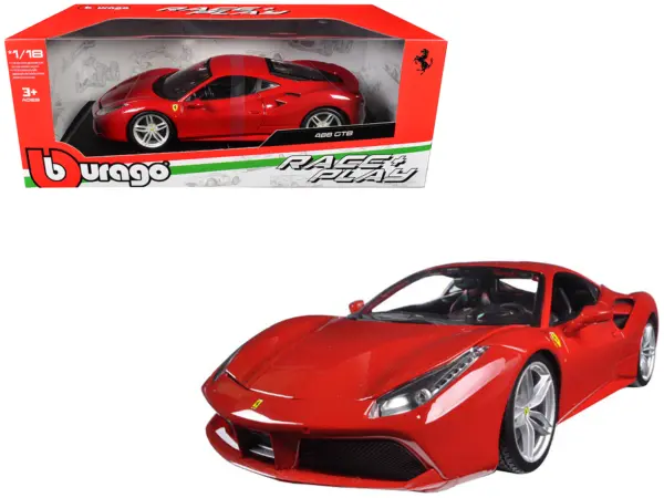 Ferrari 488 GTB Red 1/18 Diecast Model Car by Bburago #1