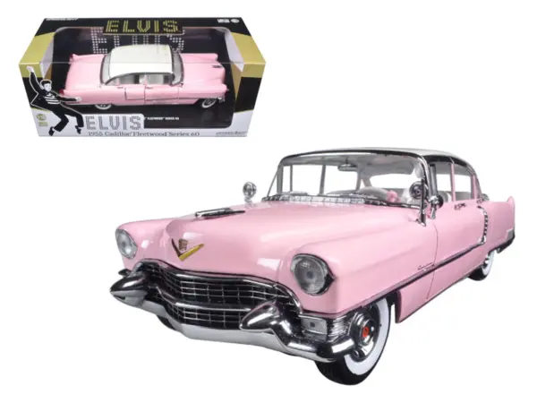 1955 Pink Cadillac Fleetwood Series 60 Special "Elvis Presley" 1/18 Diecast Model Car by Greenlight #1