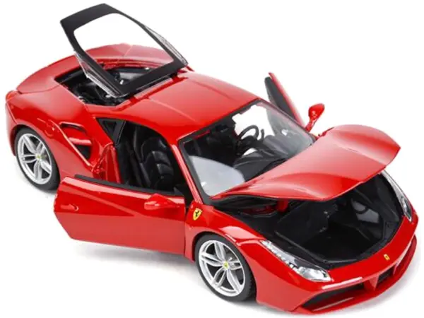 Ferrari 488 GTB Red 1/18 Diecast Model Car by Bburago #2