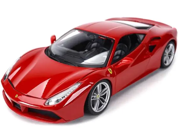 Ferrari 488 GTB Red 1/18 Diecast Model Car by Bburago #3