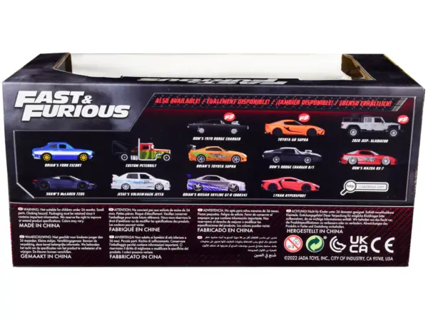 Brian's Toyota Supra Orange with Graphics "Fast & Furious" Movie 1/24 Diecast Model Car by Jada #2